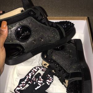 Black Christian Louboutin Spiked Sneakers